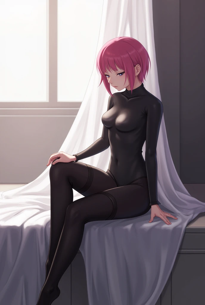 Photo of (nsfw:1.2), woman (Wear a black horsehide cape:1.2), (Black horse leather catsuit), (Wearing black horse leather pants:1.3) In Congress, smile, Model shooting style, (Pink Hair), (Highly detailed CG Unity 8k wallpaper), 世界で最も美しい芸術作品Photo of, Professional, majestic oil painting by Ed Blinky, Atey Gailan, Studio Ghibli, Jeremy Mann, Greg Manchess, Antonio Moro, Trending on Art Station, Trending on CGSociety, Complex, Attention to detail, Sharp focus, dramatic, Photorealistic paintings by Midjourney and Greg Rutkowski, (View your viewers), (She looks serious), (Detailed eyes:1.2), (Detailed pupil:1.3), (Very sexy:1.2),