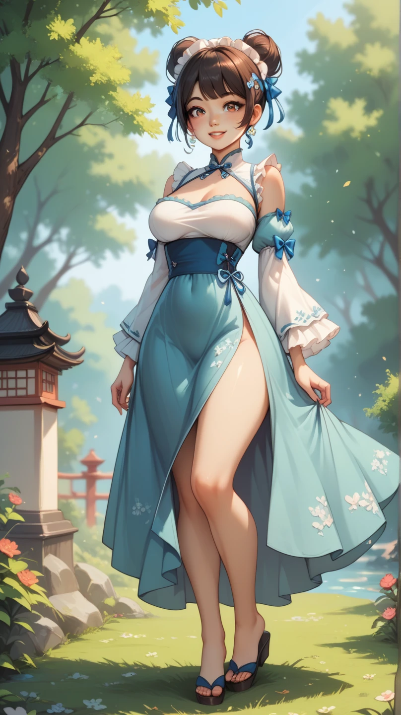 Anime girl with very big breasts and very big ass, full body Xianxia, small curvaceous loli, ((solo girl)), big, china dress, long slit, big ass, miniskirt, ((thighhigh)),((crotch))、((POV)))、,curvy,(thighhigh),((China dress)) ), (Long Slit), pixiv3dcg,, negao, pixiv, ecchi, oppipe lo potion, full body commission four, top rating on pixiv,