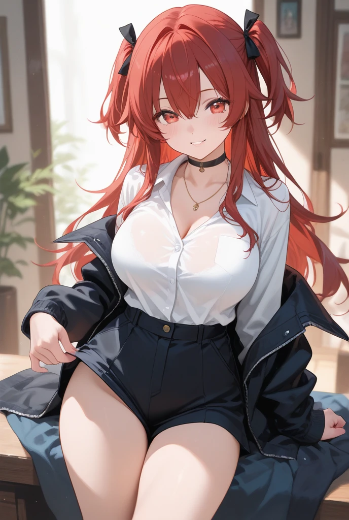 ((best quality)),((highly detailed)),masterpiece,absurdres,detailed face,beautiful face,(detailed eyes, deep eyes),1girl, Tomo, , solo, stylish long blond wavy hair, red eyes, short skirt , sky, day, cloud, pleated skirt, leopard print panty, outdoors, shirt button up cleavage, looking at viewer, open clothes, standing, white shirt unbotten cleavage, Gyaru, Big breast, tanned skin, Glossy lips, a lot of earpierce, Necklace,Bracelet, Half eyes expression, Smirk, (((Tanned skin))),((Blond colored hair)),1girl,Solo,(Blond hair),Spouty mouth,Big hair,Heart shaped emotion,Seductive expression,flirty pose,Soft expression,Thick lips,colored Long nail,partial red and blond Hair,Stylish long wavy hair,Blonde hair,Celebritish wavy hair