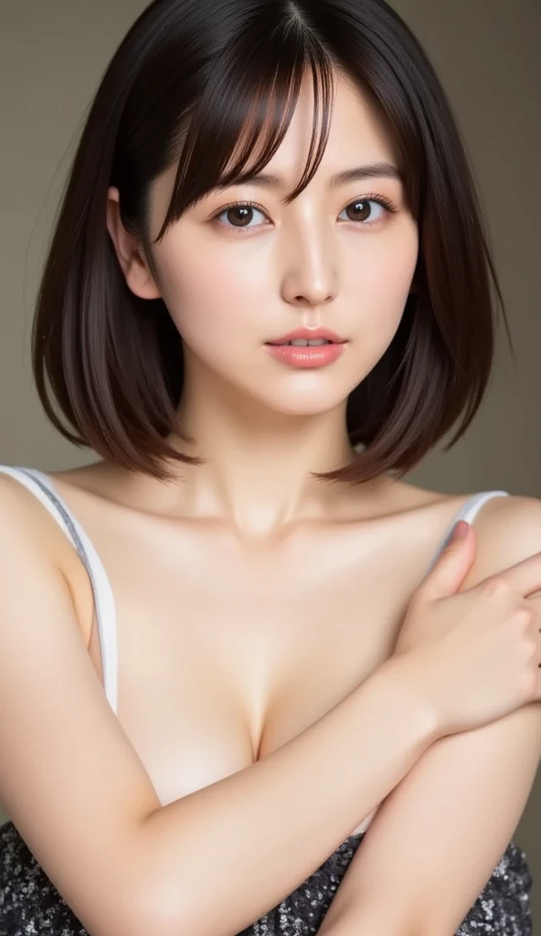 Sculpting sexy poses, (masterpiece:1.3), (8k, Realistic, RAW Photos, highest quality:1.4), (1 girl), Beautiful Face, Realistic face, (Detailed face), Beautiful Hairstyles, (Thin Hair), Realistic eyes, (Fine Eyes), Beautiful details, Realistic skin, (Fine skin), Beautiful Skin, charm, Ultra-high resolution, Surreal, Very detailed, (Flat Chest:0.5), The Beauty of Japan, (Slim figure), kind, Brown Hair, Cute young Japanese girl, Cute young Japanese girl, (Simple black background), Flat Chest :1.2, Accentuate your cleavage, Stagnation, Wide Shot, (ankle shot), Wearing a large T-shirt without a bra, Girlish, Protruding nipples, Public Hair,(((Full body portrait))),(((Spread your thick legs wide:1.4,Artistic Nude Charm,Very small breasts,Shiny dark nipples and areola,large nipples and areolas,,The charm of a woman with a sense of transparency,Point your big butt at the camera,Her asshole is pointing at me,Hairy Asshole,Half-mouthed expression,anatomy,Mysterious work of art:1.3)))