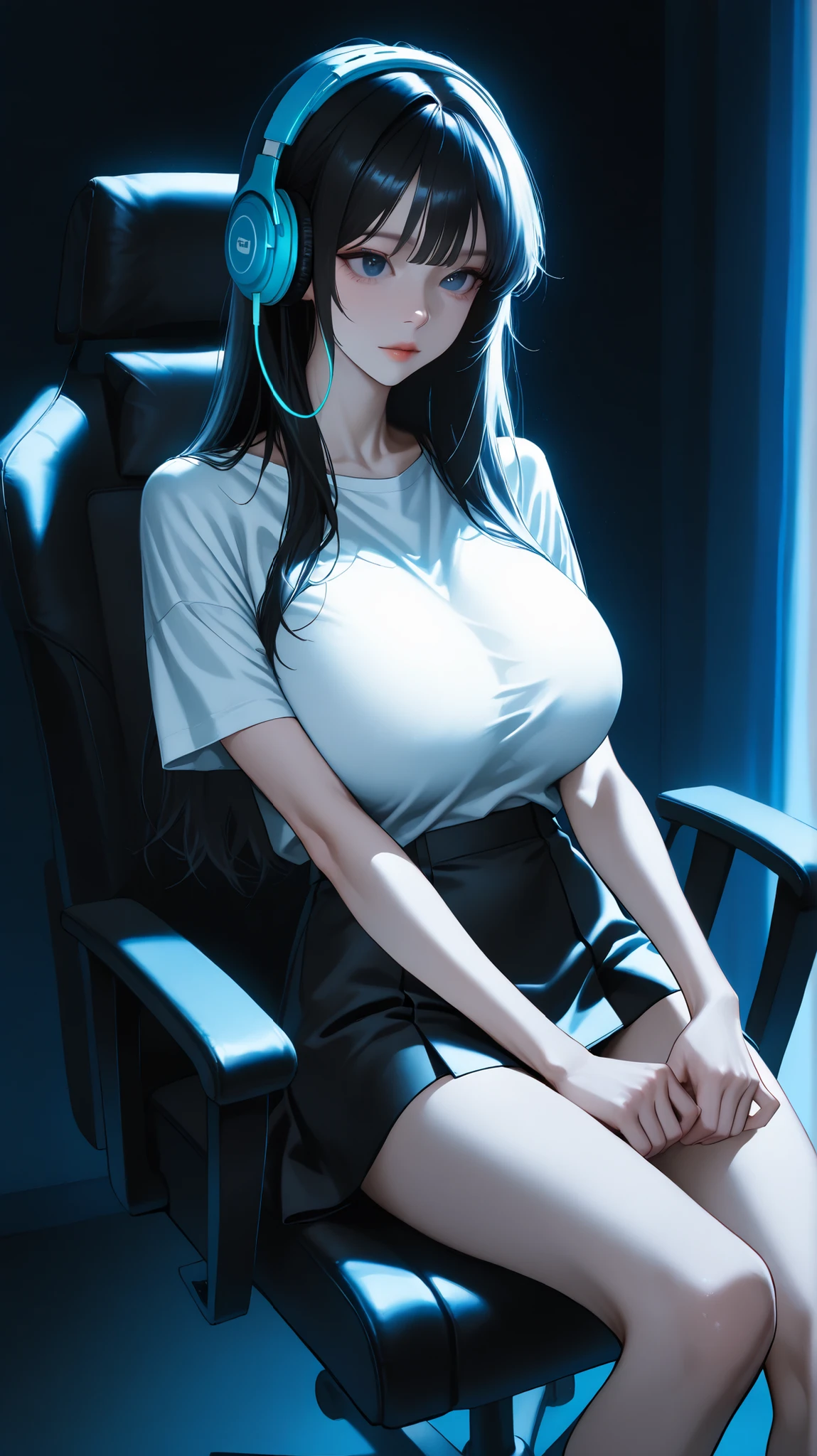 anime big breast，quadratic element，gaming character，Adult daughter，Royal sister，Bare thighs，Short white dress，sharp looking eyes，lace-edged black silk