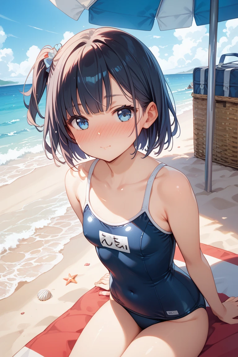 White school swimsuit Plump Black Hair black tights