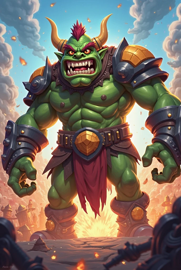 Portrait of a hyper muscular orc warrior wearing a leather harness, hyper penis, big balls, copious amounts of viscous fluids, amount of cum:1.4, Blizzard Entertainment, detailed skin, skin blemishes, Warcraft, lighting should be warm and inviting, casting a soft glow and highlighting the rich colors of his flesh, background cinematic Hollywood movie style, light depth of field, vignette, highly detailed, high budget