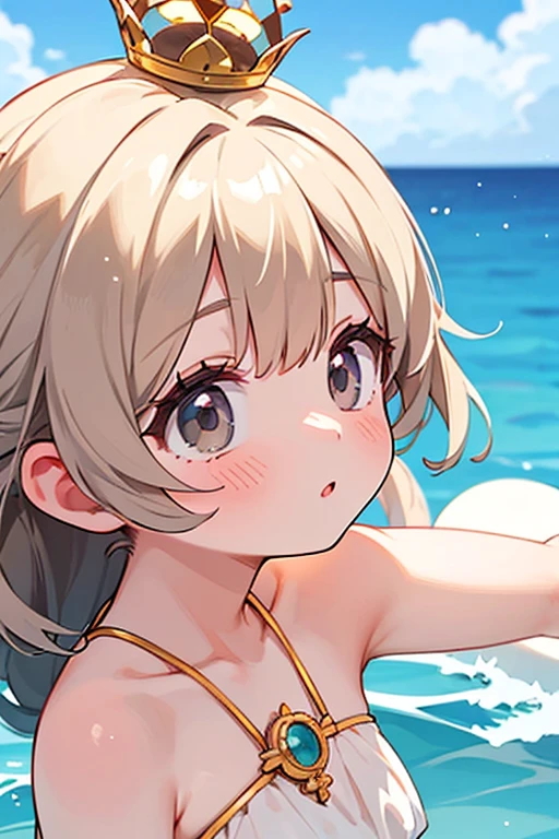 (masterpiece:1.3),((High resolution)),((high quality)),((Super detailed))、1 girl、perfect balance、perfect face、detailed face、cute face、beautiful詳細な目、Expressive eyes、cute eyes、shiny eyes、perfect body、beautiful体、(big breasts)、(head shot)、embarrassing、blush、beach、beautiful女の子、cute face、beautiful顔、cute face、beautiful、best quality、good anatomy、ornaments,Mahiru Shiina, Mahiru Shiina, blonde,brown eyes, ((brown eyes:1.7)), shiny eyes、perfect body、beautiful体、(((white bikini)))、smile、closed mouth、blush、Are standing、from below、 (NSFW:1.3), ((Super detailedな背景)), Mistress Pose, ((8k wallpaper)) , smile, blush, outdoor, Day, blue sky, empty, looking at the viewer, moody lighting, face-to-face audience