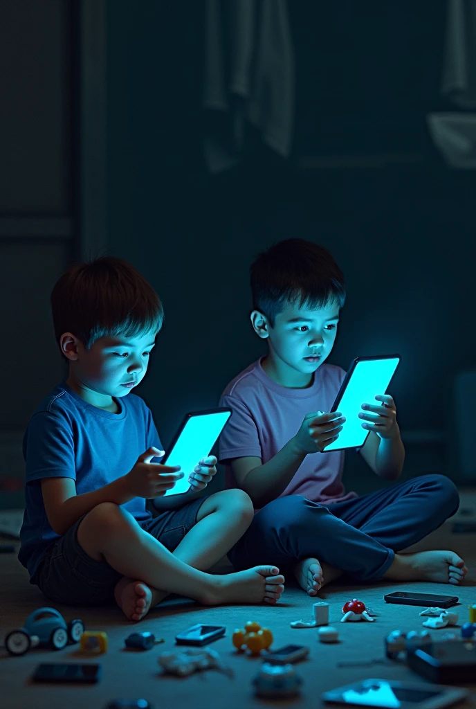 kids addiction to gadgets drawing 