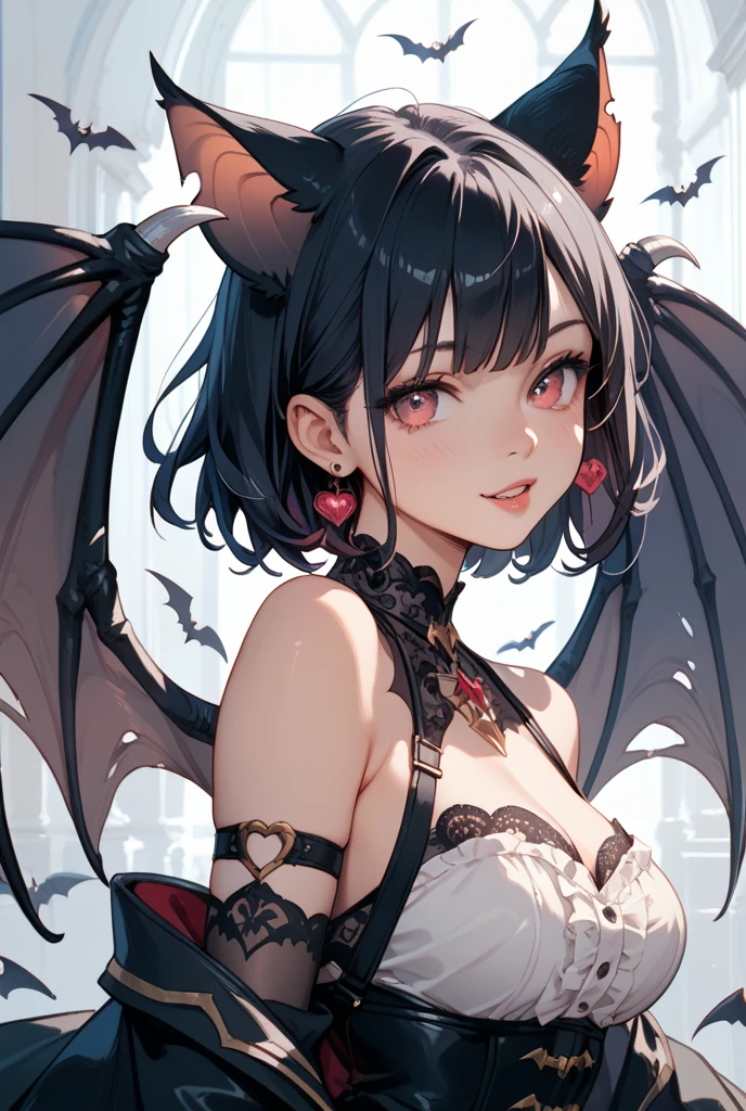 One girl, solo, High resolution, masterpiece, accurate, Anatomically correct, Winner of numerous awards, 最high quality, High-resolution model, High detail, high quality, Very detailed, Textured skin, Ultra high definition, Naughty face, Drop Shadow, Dracula,moonlight,Fantasy,Overlooking,noble,Low exposure