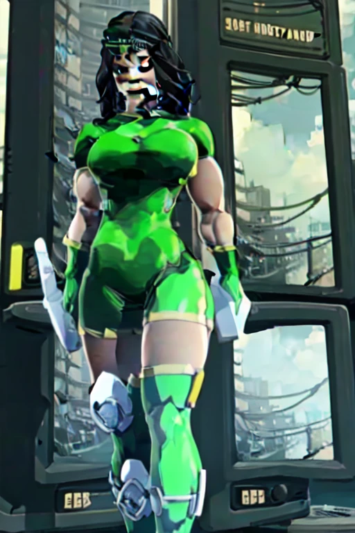 future, neon, tech Valkyrie, technology bodysuit,tech boots, tech gloves, tech headphones, cleavage, fullbody dynamic sexy pose, Tech futuristic armor.