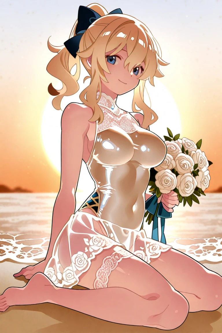 luxury long slit dress, (itchy crotch), steamy breath , (labia:0.9) , Petals fluttering down , Wind's Trick , Marilyn Monroe Pose