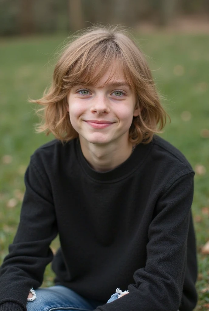 Breathtaking cinematic photo of a 12 year old boy with blonde hair and blue eyes, red plaid shirt, intricate details, shallow depth of field, vignette, highly detailed, high budget Hollywood film, Bokeh, Cinemascope, Moody, epic , gorgeous, filmic grain, master piece, Award-winning, professional, highly detailed, Detailed skin texture, (blush:0.5), (goosebumps:0.5), Subsurface scattering. happy, smile. full hair. grey background