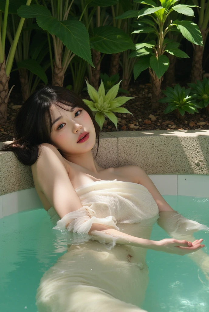 (best quality), (very aesthetic), (ultra-detailed), (best illustration),a mature female,Perfect Face,MKMami,(full_body),skinny,MILF,Taking a bath,big tit,huge nipple,black hair,NSFW,,hair tied back