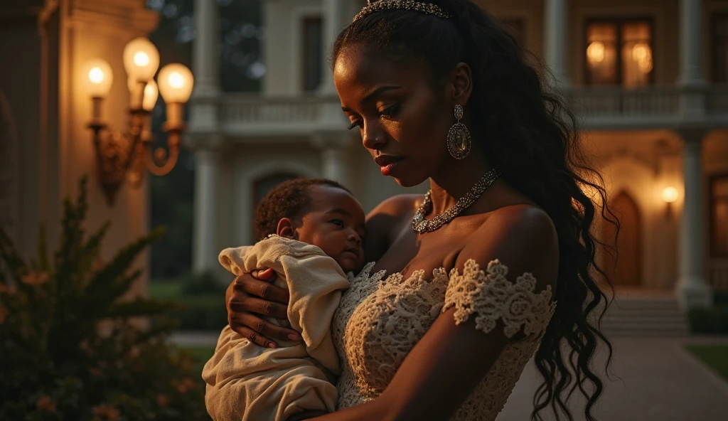 newborn, pele preta, vestida de princesa da Disney, princesa Jasmine