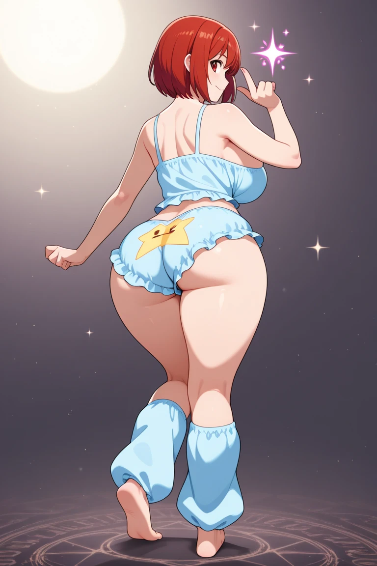 score_9, score_8_up, score_7_up, score_6_up, score_5_up,(perfect face, expressive eyes), detailed depth, 1girl, standing, animal ears, big breasts, pink thighhighs, star-shaped pupils, pink choker, pink hair, pink rabbit tail, hair bow, wide hips, thighhighs socks, single off shoulder, white pupils, blue dress, left single shoulder, blue eyes, blue bow, puffy collared dress, short hair, daiidalus