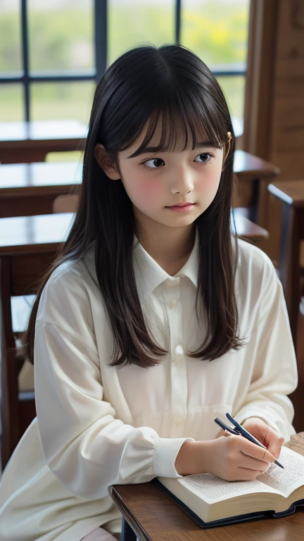highest quality、masterpiece、live-action、Realistic、High resolution、4k、Japanese、whole body、Black Hair、Girl、Cute Girls、Primary school students、10 years old、Crying face、look back、Park--9:16