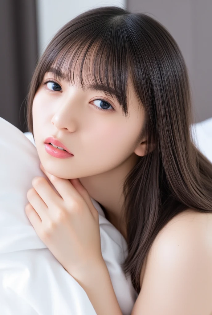 Sleeping in bed、Lying on your back、young woman