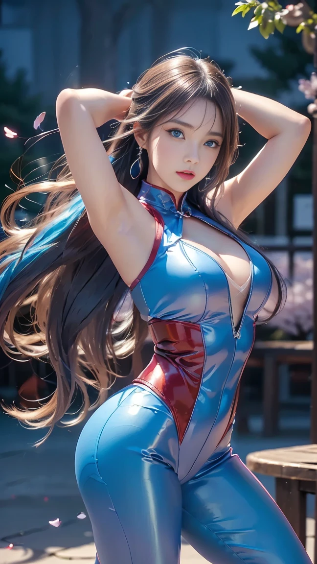 (((Elsa Scarlet:1.3))), (((Realistic:1.5))),A brave and determined warrior, Her iconic (((Heaven's Wheel Armor:1.2))). Her long, ((Crimson Hair)) Free-flowing, The contrast between the shiny silver and blue armor. She exudes a commanding presence with her dual wielding sword., Ready for battle. Her expression is intense and focused, Showing her determination and strength.
Set on a dramatic battlefield ((Destroyed building)) And stormy skies. The ground is littered with remnants of past battles., And the air crackles with magical energy.. Dark clouds and flashes of lightning add to the sense of tension and danger..
Elsa is positioned in the center of the frame, To emphasize her power and authority、I took the photo at a slightly low angle.. The background is slightly blurred to focus on her figure., The sword is prominently displayed.Highly detailed, with a focus on the metallic sheen of the armor and the glowing magical energy surrounding the sword. The lighting is dynamic, A bright flash highlights the outline of her armor..
