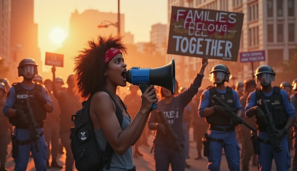 Create a movie frame image with several fat women, thin, black, Brazilian, Some are holding protest signs saying NOW THERE WILL BE A STRIKE IN BRAZIL.