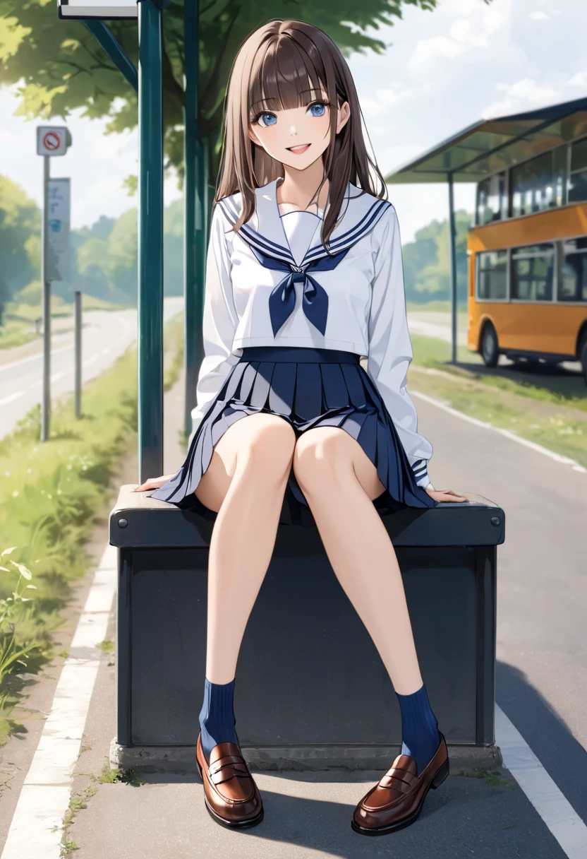 NSFW,4K,Gal:1.3,Anatomically correct,school uniform:1.3,A pure and innocent girl, Very cute face, Like an idol, (masterpiece:1.2), (high quality), panties, loose socks, Hip, Blue Skirt, alone, Blazer Type, loose socks, Lifting clothes, Brown eyes, pure gaze, mini skirt, Lift yourself up, Check skirt, blush,((Mid-chest)), (Sweating profusely), Long Hair, physical education, Beautiful legs, ((in the train))