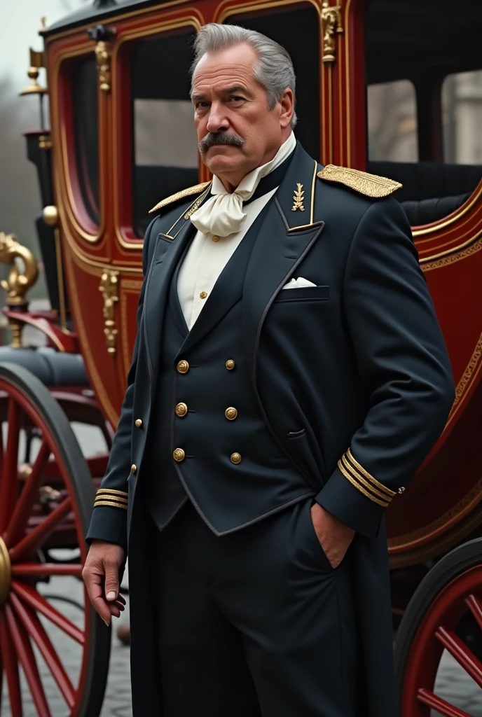 Max est couché à l'arrière d'une voiture vintage, somnolant paisiblement. À l'avant, M. Dupont, un homme moustachu avec un uniforme de facteur, conduit sans se rendre compte de la présence de son passager félin.