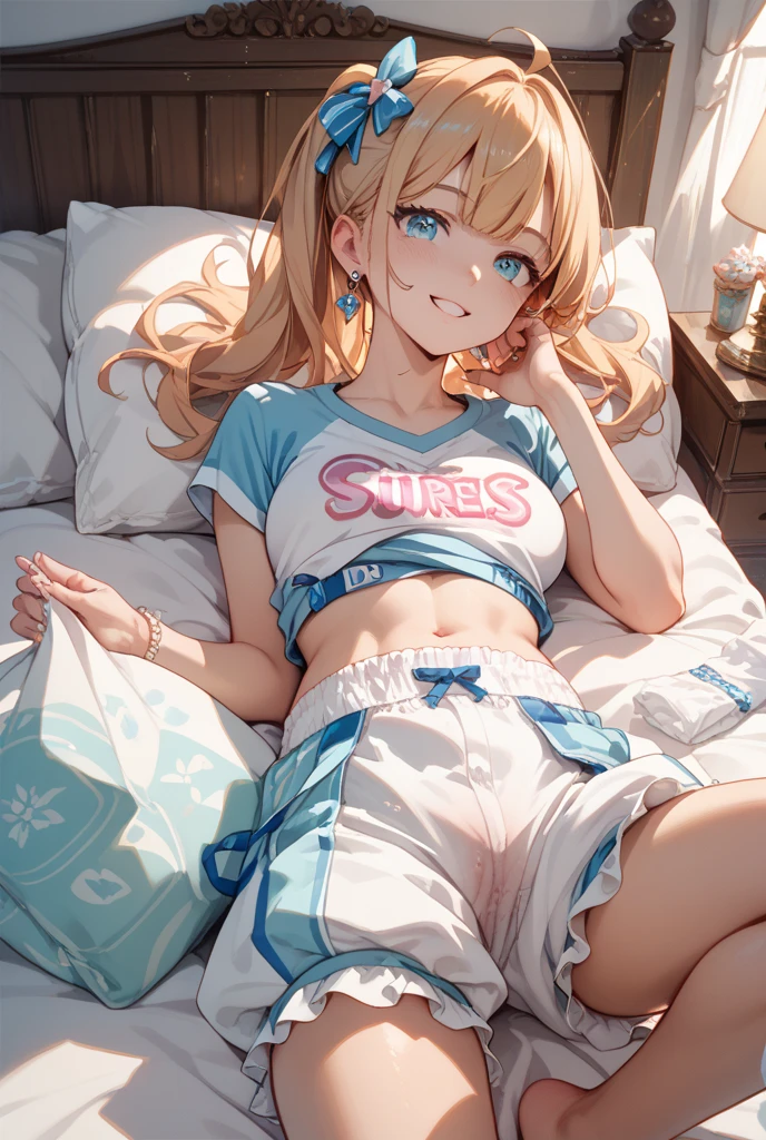 Girl ,rainbow skirt , rainbow air , white tail , rainbow hoodie , rainbow eyes, small belly , crop top , armpit , , rainbow hight socks , feet, pee , big , pussy cum , shy face