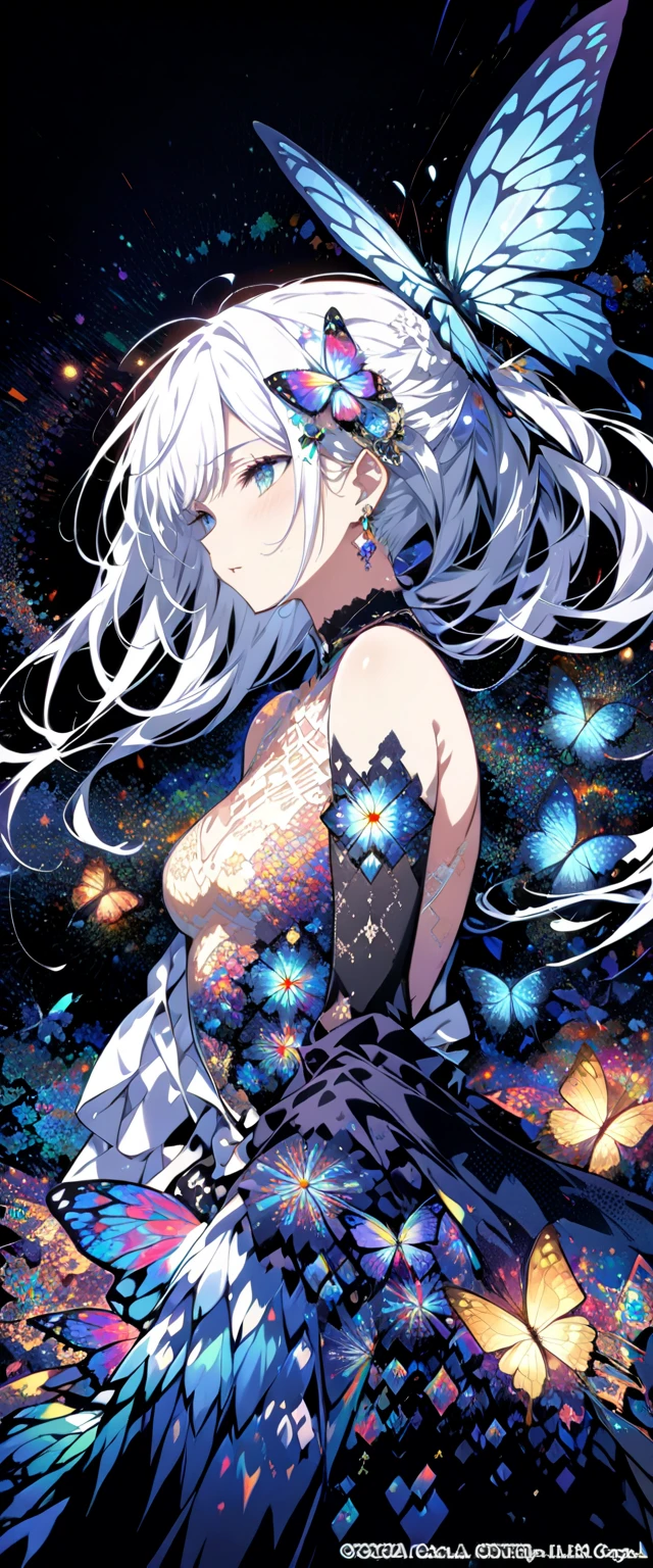 Maximalism artstyle,neon theme,,suprematism,beautiful detailed flower,hyper detailed,flower,hyper quality,flower and hair is same color,beautifuly color,face,her hair is becoming flower, flower,hair,flower,butterfly,,1girlkawaii,,high details, high quality,back light,hair and clothes is flower,upper body ,high quality,hair with body ,webbed dress, upper body, flower leg, flower hands,body with flower,    flower with clothes , dress with flower, , light particles,black background,  Hair with flower,small breast with flower,floating hair with flower,floating1girl,small breast,  marbling with hair and clothes, looking at viewer,original,arm down, paper cutting, black background, flower forground,  hair with flower,highres, hair with  flower,hair with flower ,hair,  wavy hair ,diffusion lighting, abstract,Butterfly with  body,   flower with hair, her hair is flower,big top sleeves, floating, [[hair over one eye]],dark
(magazine:1.3), (cover-style:1.3), fashionable, woman, vibrant, outfit, posing, front, colorful, dynamic, background, elements, confident, expression, holding, statement, accessory, majestic, coiled, around, touch, scene, text, cover, bold, attention-grabbing, title, stylish, font, catchy, headline, larger, striking, modern, trendy, focus, fashion,