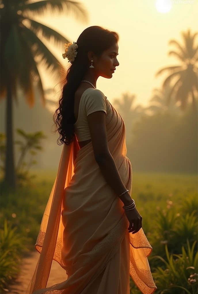 Standing girl normal dress indian front looking no shoes realistic