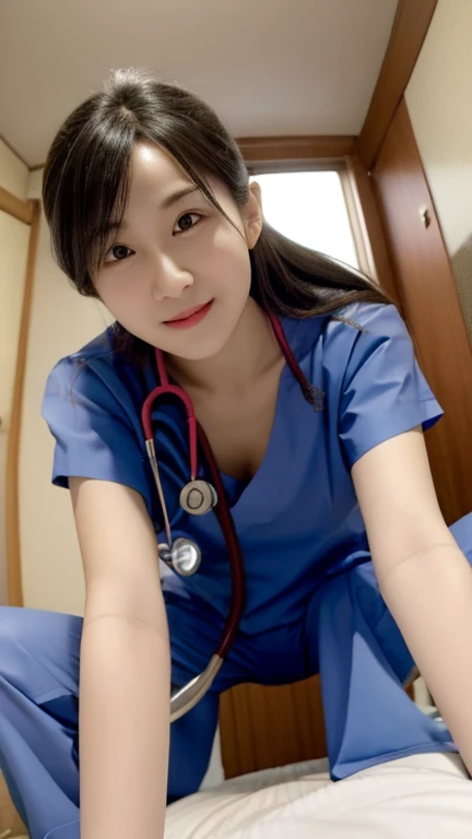 ((do、highest quality))、shape、Super detailed、8k、realistic、sharp focus、very detailed、professional lighting、colorful details、(((Beauty caretaker)))、(((unparalleled beauty)))、(((historical beauty)))、detailed texture、skin moisture、shiny skin、perfect style、erotic body、Esbian、bow、((precise fingers:1.55))、(nurse uniform)、(crawl on all fours on the bed:1.55)、(cross-eyed:17、(make me scream:1.7)、(Use it as an eyebrow when you are in trouble.。:1.7)、(tilt one's head:1.7)、(The light hits only the face and the background becomes dark.:1.7)、(In a dark hospital room late at night)、Illuminated by a flashlight、look at the audience、18-year-old、shine、intricate details、Shitsumeka、1 A woman stands in front of the camera、belly button、