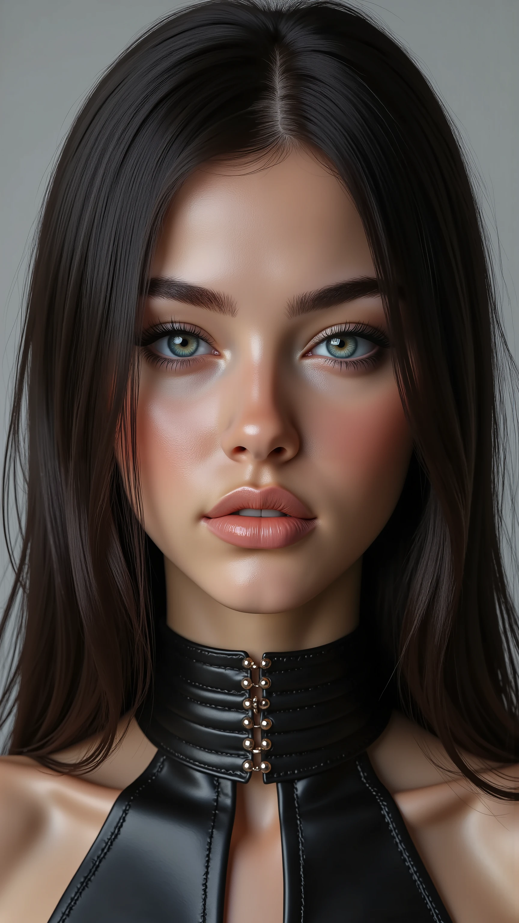 ((best quality, 8k, full body 1 girl, beautiful girl realistic, high resolution)) A photorealistic portrait of a young Moroccan italian woman. she has tanned skin, she is incredibly beautiful. the skin is extremely detailed, she has a dimple and she has well-detailed hazel eyes, she has a cat-like look and she has pretty facial features. She has smooth, detailed hair and she is elegant. Her face is realistically detailed symmetrical, realistic facial proportions, extremely detailed natural texture Dark brown hair. Her body is perfect and well detailed, she has a large, well-raised chest and a slim waist, she has beautiful hips and a large buttocks that are well rounded and detailed. she wears mascara and her makeup is well detailed, she has pretty eyes and a pretty line of eyeliner, she has a pretty beauty spot above her very realistic lip. fine detail, rich colors, hyper realistic realistic texture, dramatic lighting, unreal engine, trending on artstation, cinestill 800 tungsten, photo realistic, high quality, high resolution, sharpness, extremely detailed, cinematic lighting, 8k