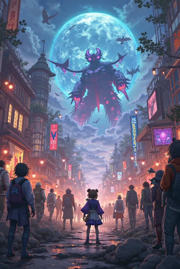Strange monsters in a fantasy world,Blood,Moon Night,中景 the scene is,Full body like, highly detailed surreal vfx,oc rendered,Shot with 70 mm - AR 16:9 --q 2 --s 1000