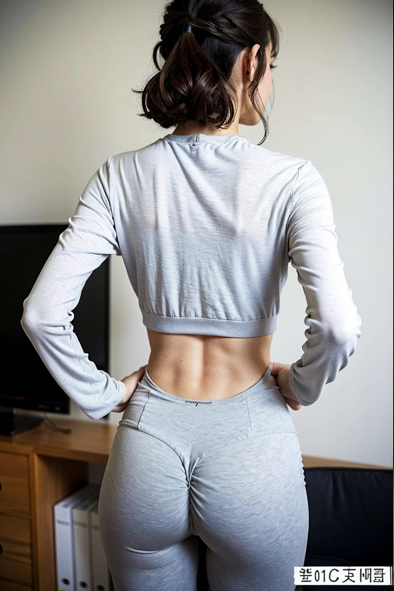 Clear blue-gray yoga pants beauty