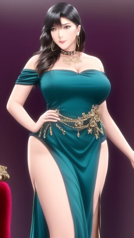 photorealistic, high resolution, soft light,1women, solo, wide hips, (detailed face),tattoo, jewelry, , , blue and green hair Color , (closeup), wide angle,, (busty), armpit , Slightly fat belly, large breasts, full body angle, 80 years old woman , thick thighs , thick arms , standing in dark rooms, gamis clothes, wearing a three bracelet, wearing two diamond necklace , wearing a watch, wearing airmax shoes , japanese goddess, wavyshort hairstyle, fat belly, thick fat belly, thick wide hips, thick arm, bbwchan, massive arm, full body,