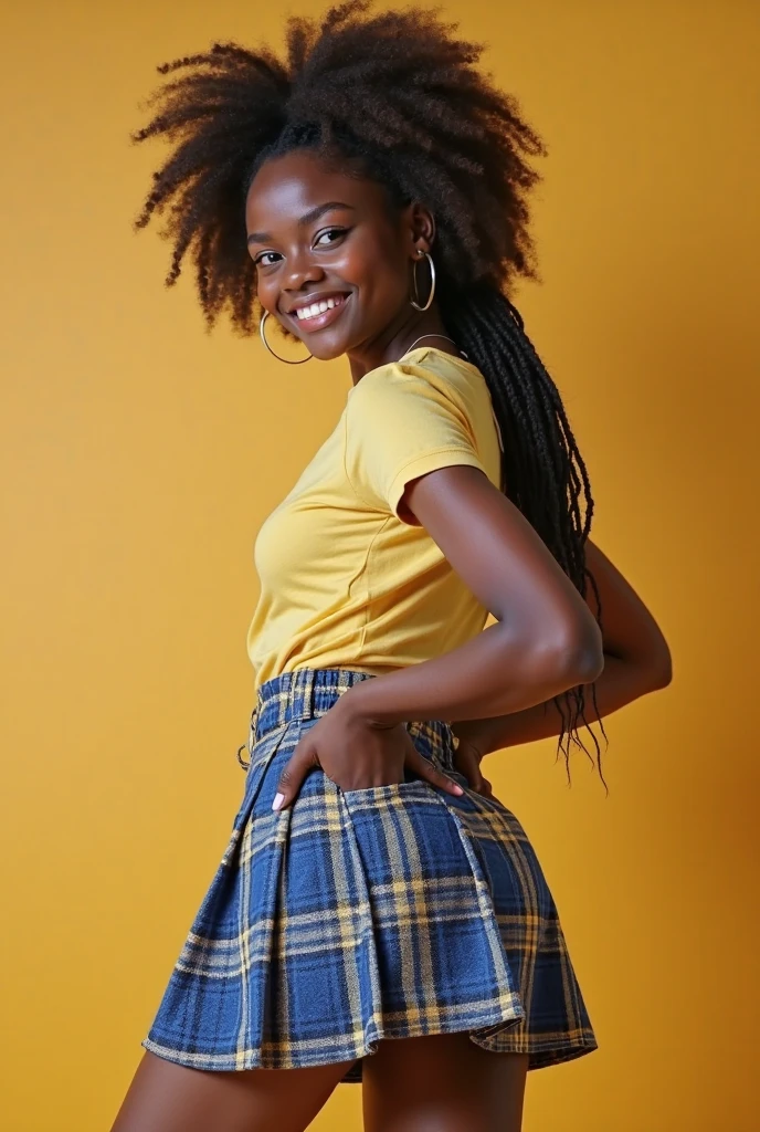 -yeld Anan afro-descendant girl sorrriando, instragram style photo