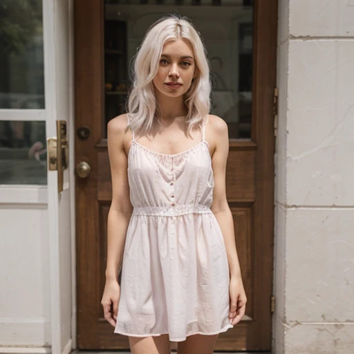 her name is Amelie, high quality, 1girl, ((25-year-old fit Caucasian woman)), ((25 years old)), ((BODY TYPE: HOURGLASS)), ((Grunge Bob pink hair)), smiling pose: sexy boudoir pose, wearing SOPHISTICATED courant lingerie bright colored, BACKGROUND: "A historic house with half-timbered walls, cozy interiors, and windows overlooking the charming streets."