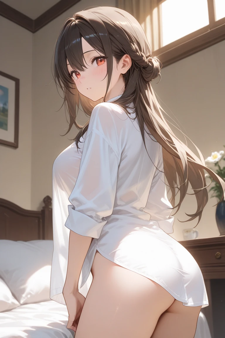 (​masterpiece、top-quality、detaileds、超A high resolution、Beautifully in great detail)、Beautiful lighting、Very pretty girl、undergarment、(White-collar twin tails) 、1girl in、Pink eyes、red blush、embarrassed from、((Frightened look))、Reluctant、forcibly、Sexual facial expressions、From  above、raise arms、full body Esbian、Perfectly trimmed fingers、small tits、Strip off your clothes、Erotic face、Pleasure、校服、Beautie