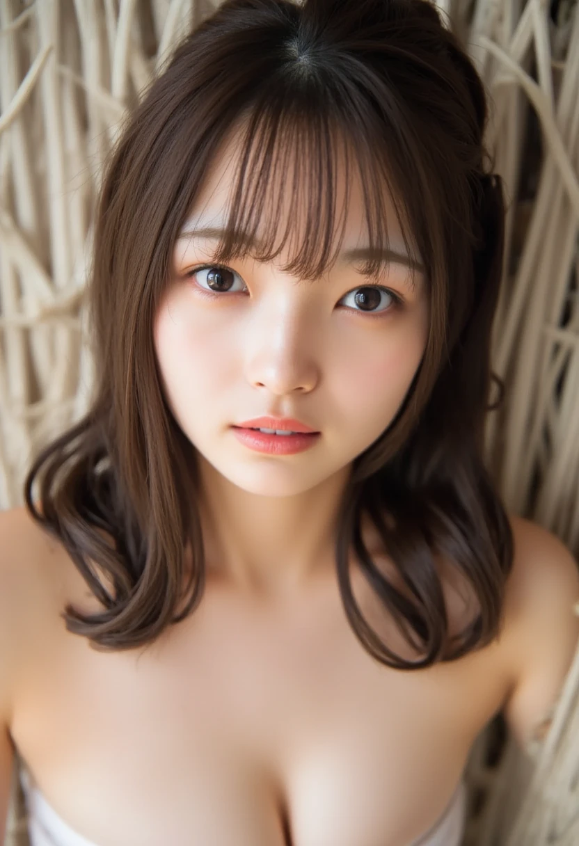 topless, Pale red pubic hair, Big areola, (Breast milk:1.12), Straight bangs, long hair、Shrine maiden, Nude, , 、Show your nipples properly from the front、Japanese high school girl like in the photo, Pale-skinned girl, , , necklace, 14 years old, , , ,, 8K, , Plain eyes、, realistic breasts, , realistic girl, beautiful girl、kawaii junior high school student、I am studying, Brown Hair、Cheerleader、