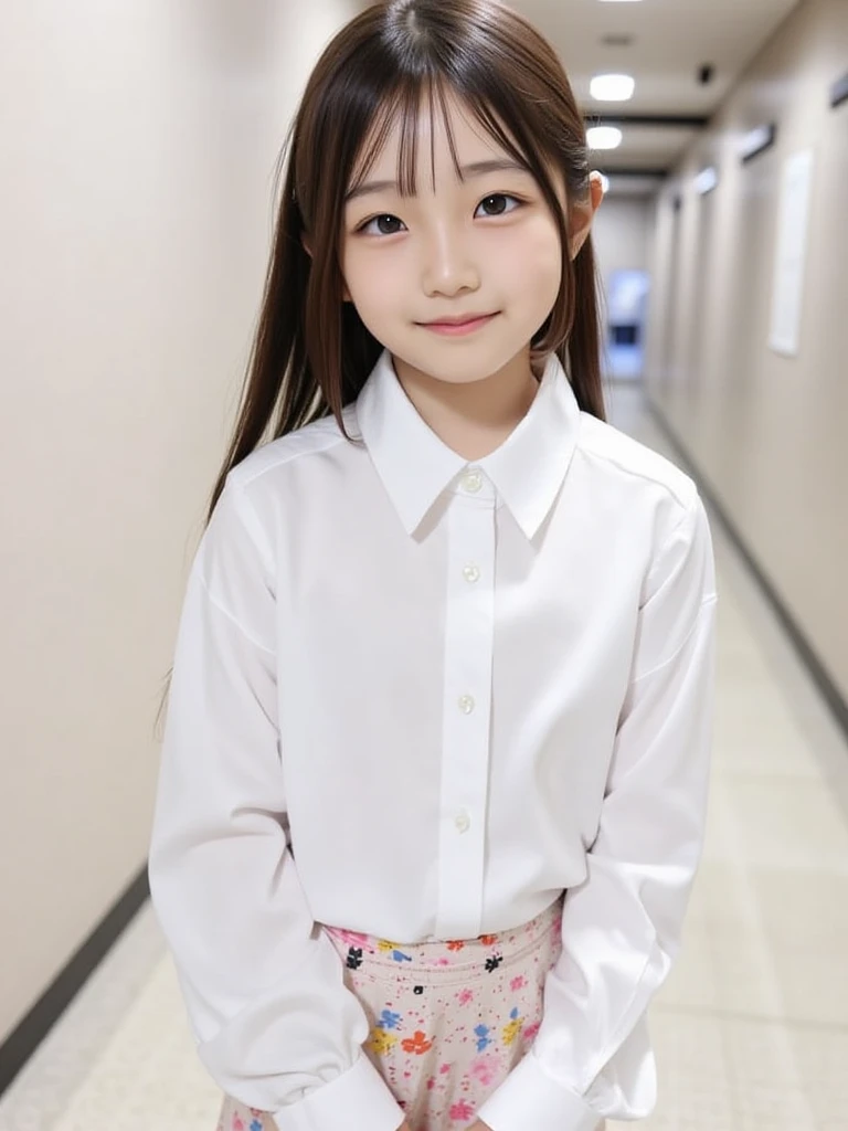 (12year old:1.5) asian girl uniform white shirt　3 people