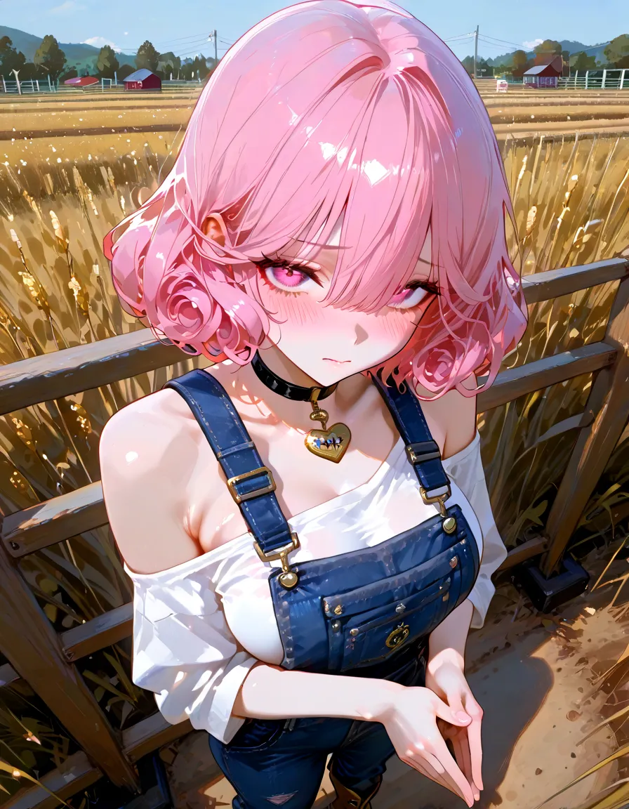 (Masterpiece, BestQuality:1.3), (ultra detailed:1.2), (hyperrealistic:1.3), (RAW photo:1.2), High detail RAW color photo, professional photograph, (Photorealistic:1.4), (realistic:1.4), professional lighting, perfect anatomy, (Big Breasts:1.2), (blush, detailed face), (cheerful Smile:1.5), Trending Hair&Trending Hairカラーをランダムに, earrings, necklace, bracelet, sexy, erotic sexy, Random sexy gravure poses, (A beautiful pink-haired woman wearing a casual jumper skirt、Feeding cows in front of the farm。She has a happy smile。:1.3)