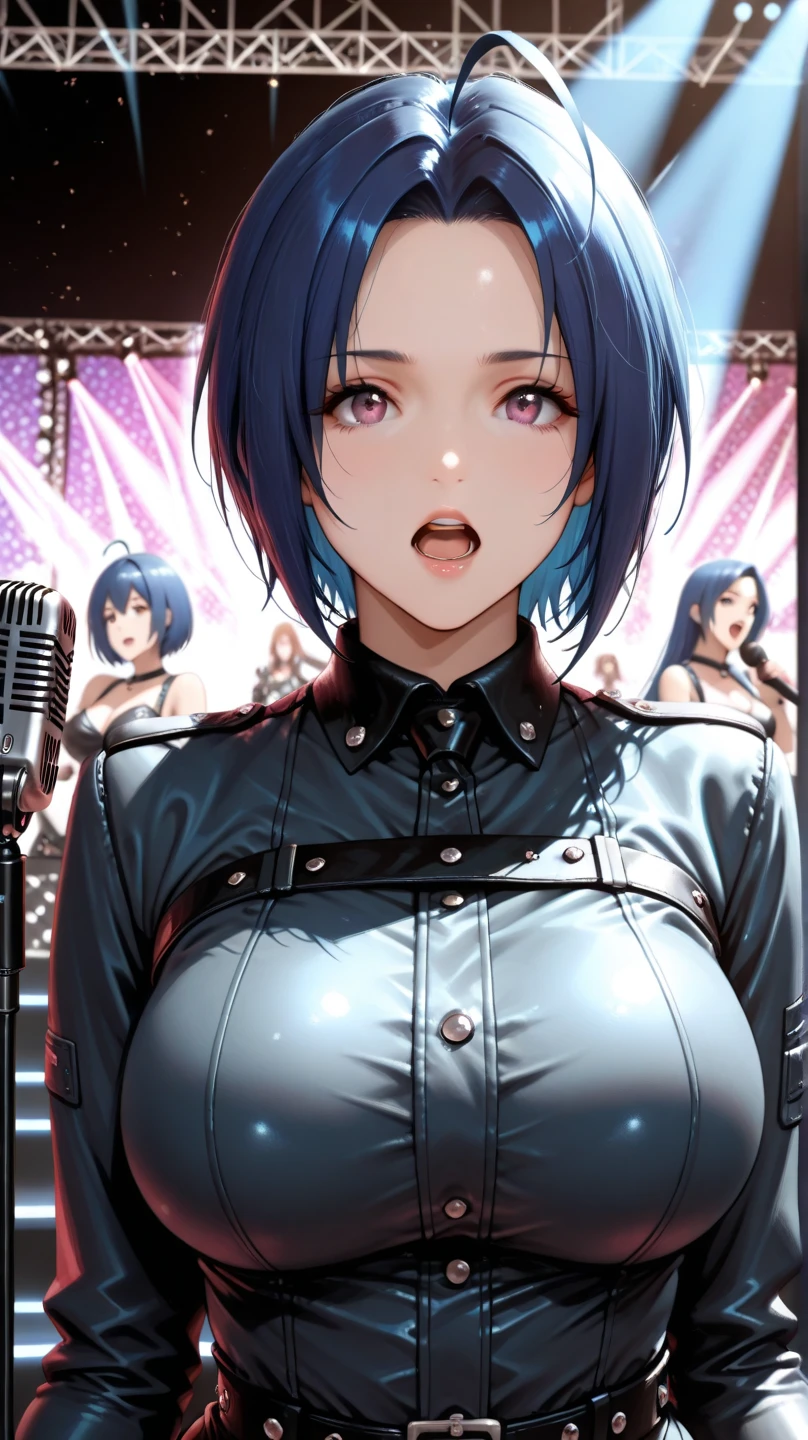 One Girl, Glowing Skin, 最high quality, (Game CG:1.4), Browsing Caution, Beautiful face and eyes in every detail,big 、Tiny Lingerie, strict, big ample breasts、((最high quality)), (Very detailed), (Very detailed CG 統合 8k 壁紙), Very detailed, High resolutionのRAWカラー写真, Professional photography,From below, (((White lace panties)))、I can see your face、(((Sorry look))),(((Embarrassed face)))、(((Are crying)))、(((Anguished expression)))、Glare, anger、(((Her white panties are visible)))、((white underwear pattern))、Dancing、((((She is embarrassed that the audience saw her underwear.))))、 (((She forgot to put on her underwear so it was completely visible.)))、Dancing, (((The audience is delighted to see her panties))), (((A crowd of spectators point their cameras at her panties))), ((Nipples are visible))、Full Shot、(((Her skirt is flipped up))),(to be born, 最high quality, masterpiece:1.5), (Realistic, Intricate details:1.2), 超High resolution, (high quality, High resolution, Finer details), alone, Curvy Women, blush, Sweat, Oily skin, Shallow depth of field,(masterpiece、最high quality、High resolution、unity 8k wallpaper、Very detailedCG:1)、(Consciousness upward:1.0)、One Girl、最high quality、8Kmasterpiece、((software)), ((Multiple Girls)), (18-year-old female, Beautiful detailed woman, Female police officer),( Blue Hair),(short hair),White and thin uniform,(Black leather micro mini skirt), ((With a shy look:1.5)), Huge breasts, Hard nipples, Narrow waist, Thick thighs, Ultra mini skirt, ((Black Pantyhose)), (((I'Lifting my skirt to show my pantyhose))), ((Spread your legs)), (Please open your legs),, Looking down,((Skirt Lift)),(((Boldly flip up the skirt)))