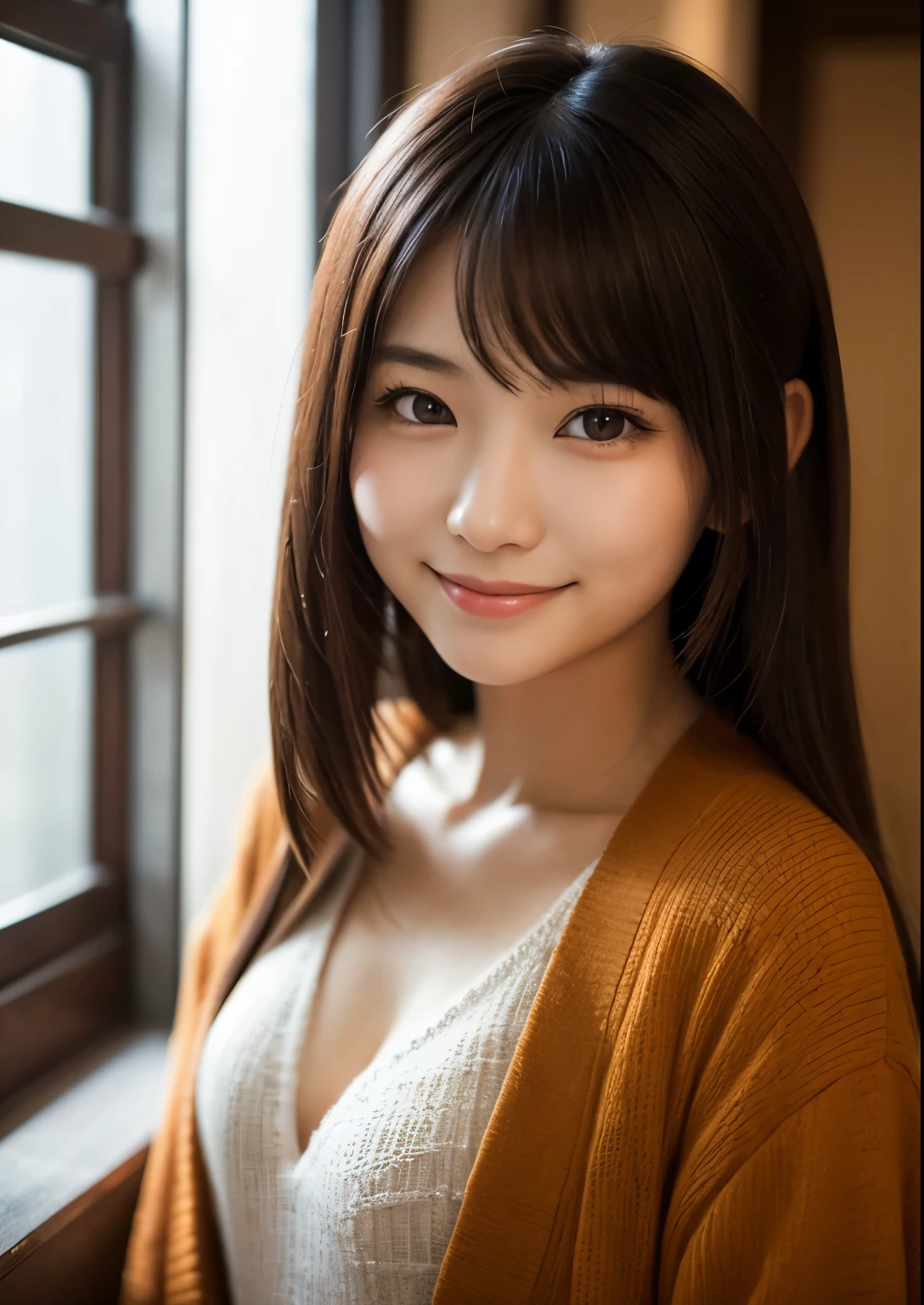 Woman in plain clothes posing in living room、Harsh flash photography、Young beautiful gravure idol、[photos realistic]!!,Candid flash photography、magnifica、Masa Nakayama、flash photo、Sui Ishida、Do not copy hands、adult lady
