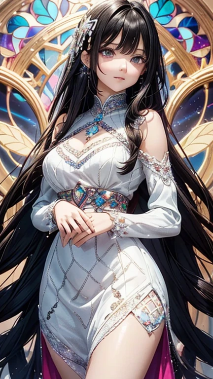 (mature woman:1.3), solo, long purple hair, open neckline, navel, (purple:1.3) long dress, <lora:beautifulDetailedEyes_v10:0.8>, <lora:add_detail:0.8>, ((masterpiece)), (high quality), (best quality), (detailed), hd, perfect night lighting, detailed face, detailed body, <lora:DiamondDress:0.8>, dimond, brilliant