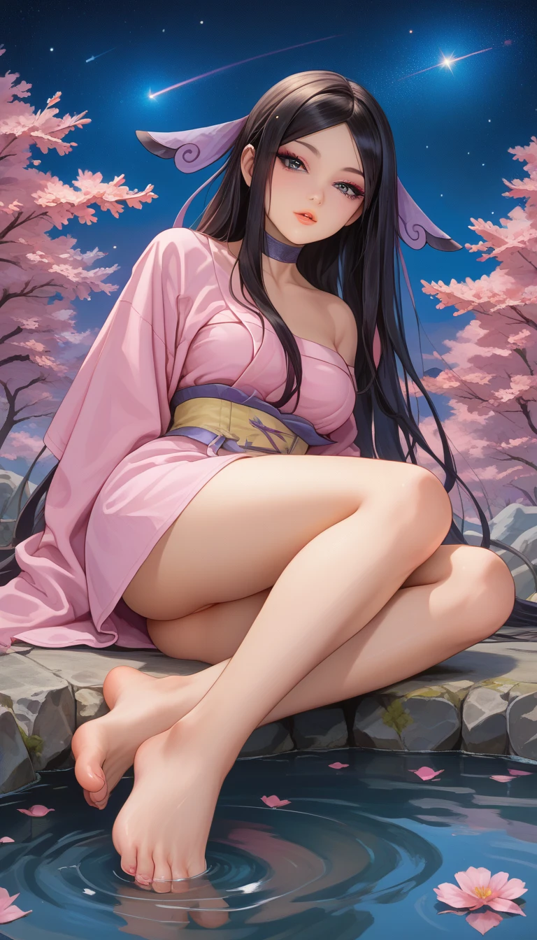 best quality,masterpiece,1girl,solo,(((NSFW))),(((9years old))),japanese girl,an extremely cute and beautiful girl,highly detailed beautiful face and eyes,petit,cute face,lovely face,baby face,shy smile,show teeth,black hair,medium long hair,Hairless pussy,flat chest,skinny,slender,(((wearing a transparent pink floral loose mini kimono))),(((Sitting in a japanese garden))),she is looking at the viewer,her hands fingering herself,open her legs,pull off her clothes,(undress:1.1),(no panties:1.1),(Spread legs:1.1),(no bra:1.1), from the front