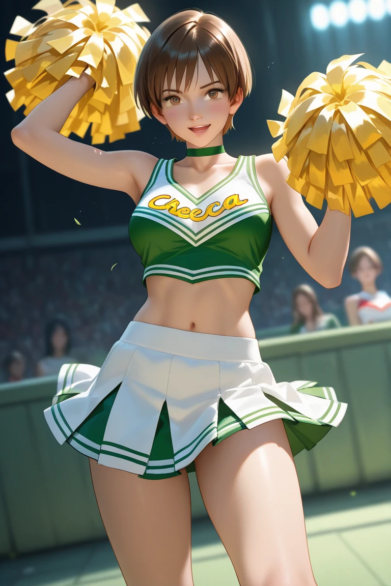 (13-year-old girl:1.5, Very slim:1.4, Very short hair), (Tabletop:1.3), (8k, Realistic, RAW Photos, Highest quality: 1.4), Beautiful Face, (Shortcuts:1.3), Realistic eyes, Beautiful Eyes, (Real Skin), Beautiful Skin, 超High resolution, Ultra-realistic, High resolution, (夜のAthletics場, Athletics:1.5), Athletics, (Please show me your armpits:1.4), (Place your hands behind your head:1.2)