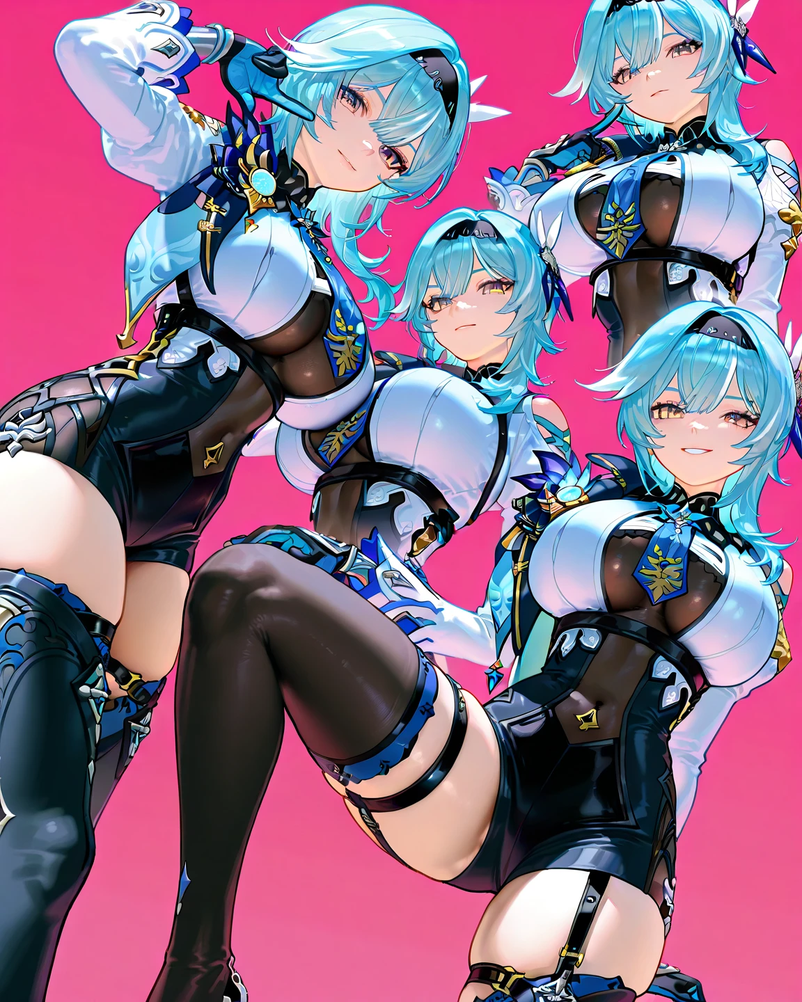 Eula, genshin impact,sexy, black bikini, bunda grande,coxas grande e amostras e seios grandes,best Quality, Masterpiece, Ultra High Resolution, (Realism: 1.4), Original Photo, 1Girl,Cinematic Lighting,