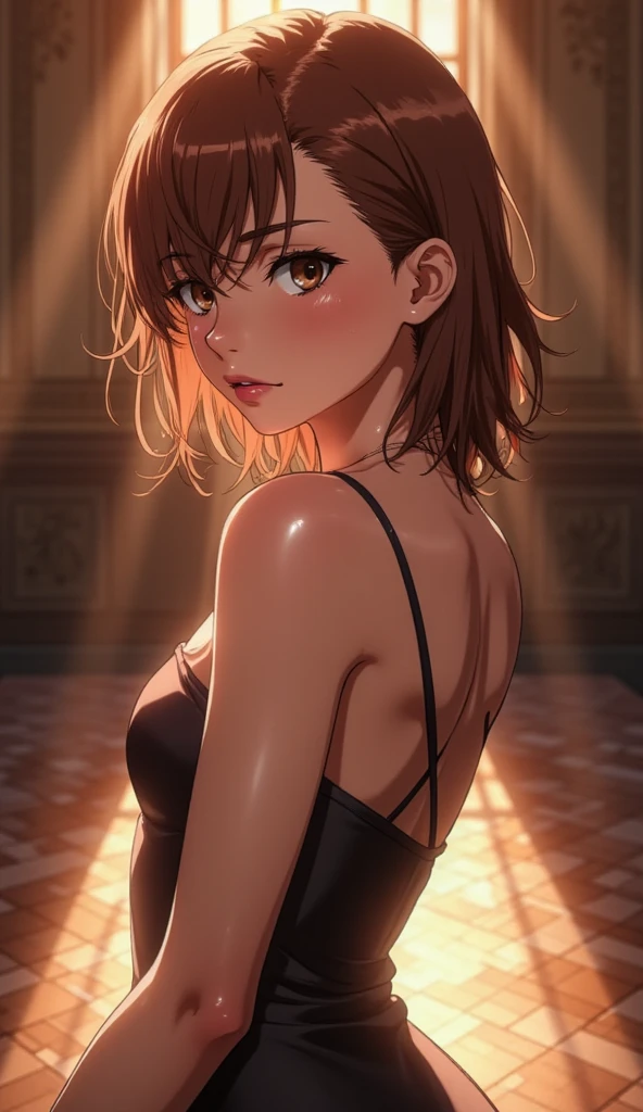a beautiful anime girl in lingerie, detailed face and eyes, long eyelashes, intricate lace lingerie, delicate skin, sensual pose, dramatic lighting, warm color palette, cinematic composition, photorealistic, 8K, masterpiece