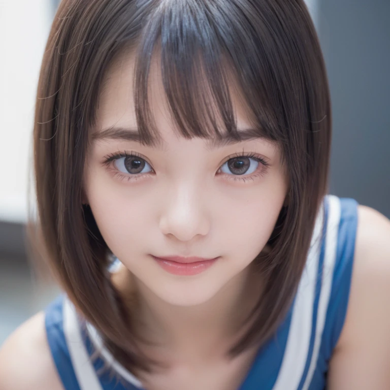 Highest quality, masterpiece, Ultra-high resolution, (Realistic:1.4), ((Big Breasts:1.3)), (((Short Bob))), (((Brown ash))), Beautiful Skin, Fine skin, Background blur, Hair over the ears, beautiful girl,(((cry)))、Cry