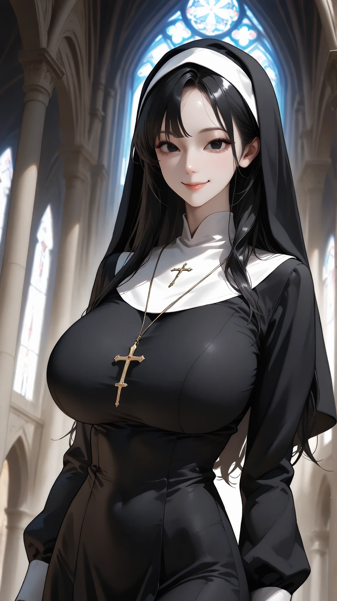 Young Nun in An Erotic Bliss: A Soft and Alluring Portrait
In this exquisitely detailed masterpiece, the enchanting figure of a young nun is artfully depicted, exuding an alluring innocence that is both captivating and intriguing. Dressed in her traditional habit, the nun is portrayed in a soft, curvaceous pose, her gentle smile not disguising the delight she derives from her intimate solitude. The room surrounding her, beautifully decorated in Artgerm's distinctive style, serves as a testament to the artist's creativity and a sanctuary befitting a young lady's refined tastes.
The nun