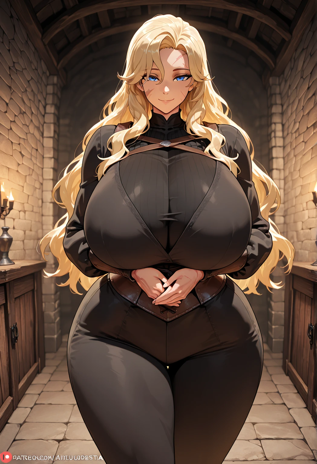 High Contrast, (8k UHD:1.2), (Realistic:1.2),(masterpiece:1.4), (highest quality:1.4),Highly detailed wallpaper, Highly detailed illustration, (1 female), (Best lighting) , (Very intricate details) , 4K Integration, (Super fine CG: 1.2) , (8k: 1.2),(original), (masterpiece) , (highest quality),(masterpiece:1.4),Anime-ish high quality,((Standing in front of a castle window at night)), Beautiful light hues,(masterpiece, のficial art),Unohana Yachiru (Bleach),Noble Elf Woman,Adult female,Queen, Queen, elegant,elegant,(eyelashes), Curvaceous, (Mature Woman),alone,elegant face,blonde, Green Eyes,Long Hair,( Mature Woman, Sensual),超Perfect bodyカーブ,(Large Breasts:1.5),(((((Huge breasts))))), Saggy breasts, Plump, (((Wide Hips, Thick thighs))),Perfect body,Watching the audience,Looking Down,(whole body),Fascinating, Attractive clothing,Huge, shining halo, saint, Wearing clerical robes and stockings, Nun costume, tall,Simple red background,Dressed up,Huge ,Huge Ass,(Shiny), whole bodyに光沢,Seductive pose,High resolution, Highly detailed 8K,highest quality,cg,information,
