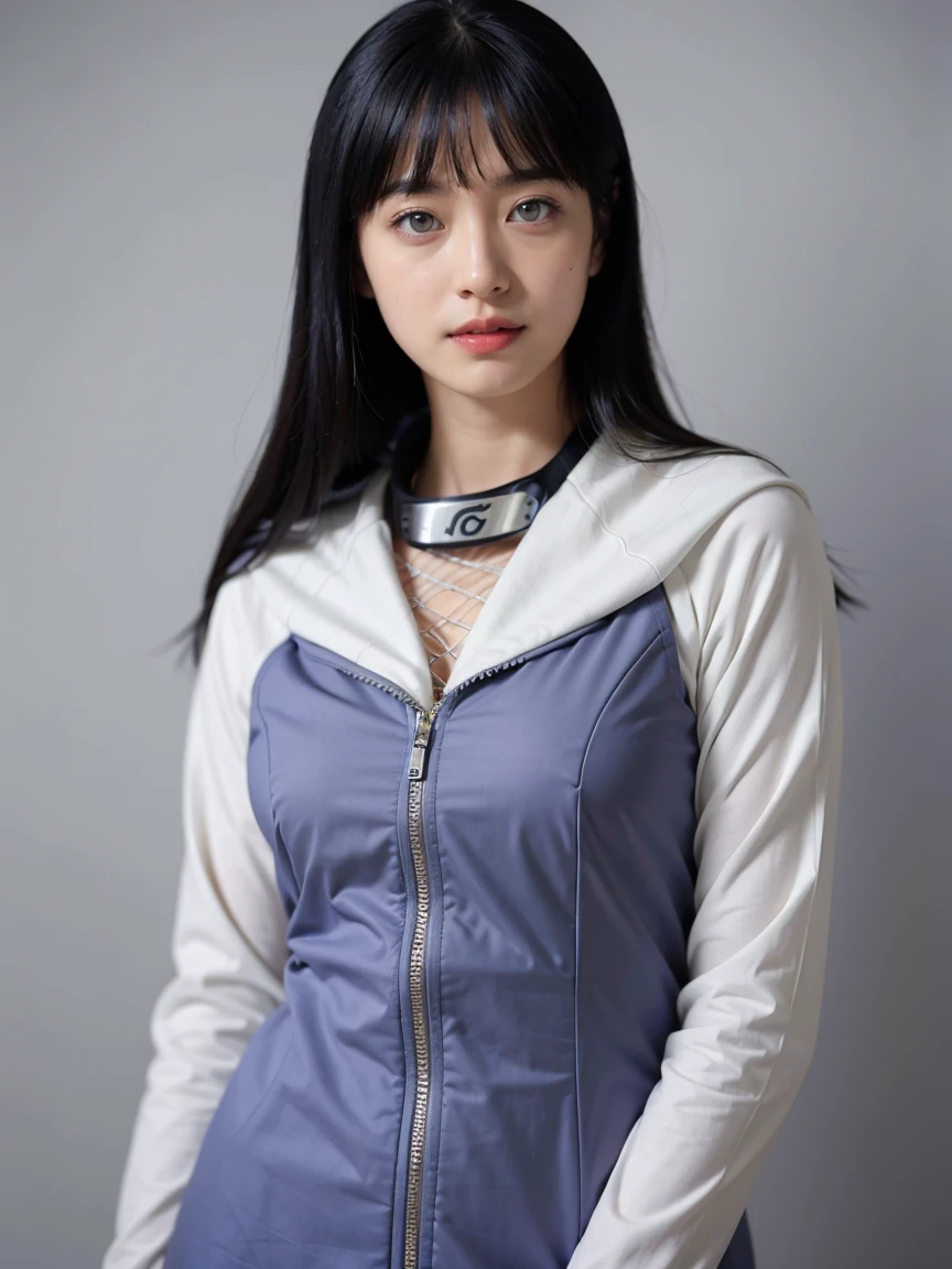 H1N4T4, One girl, Hyuuga Hinata, alone, (Realistic:0.5), masterpiece, alone, (Highest quality, perfect detaileded, beautifully detaileded face, detaileded eyes), Sparkling, Ray Tracing, Depth of written boundary, High resolution, Gradient Eye, sharp eyelash, ((eyelash)), mascara, detailed_face, eyelash, Shiny Hair, make out, seductive 笑face, Part your lips, Medium chest, (Soft particles floating:1.1), ((View your viewers)), (Playmate pose:1.1), (whole body:1.1), ((8k wallpaper)), ((High resolution)), Long Hair, Black Hair, White eyes, (pants:1.2), Hands on hips, Food, bangs, whole body, Are standing, Blurred, View your viewers, Long sleeve, 笑face, (grassland:1.4), (wood:1.2), (Cherry Blossom:1.3), (blue sky:1.3), (sun),