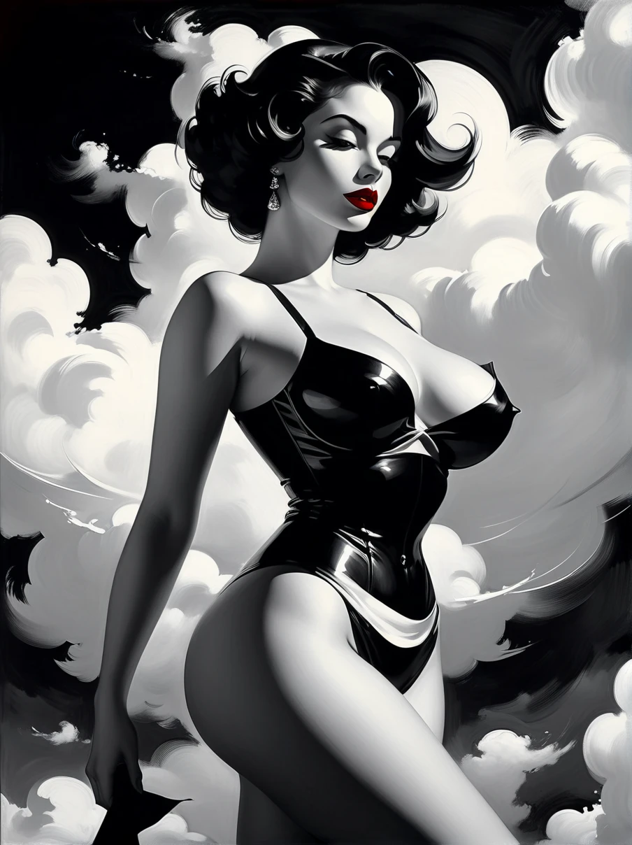 inspired by Klimt,hentai,kawaii,detailed background,Hard NSFW,Naked,Nude,lay down,bw landscape,Naked woman in black and white body stocking dress with red lipstick,Ass,blue eyes,White Bob Hair,detailed pattern of clothing,,cameltoe, Pubic hair,,busty, Inspired by Robert McGinnis, inspired by Grete Stern, style of takato yamamoto, Guido Crepax, Guido Crepax Style, tenderness, Vania Zhurvyov, Inspired by Leonor Fini, Long tail cultivation, inspired by Takato Yamamoto. Beautiful eyes with attention to detail, Beautiful detailed lips, extremely detailed eye and face, long eyelash quality:1.2), Ultra-detailed, (Realistic:1.37), Oil Painting, Color contrast, High resolution, Black and white dress, Red Lipstick, Inspired by Robert McGinnis, Grete Stern style, Takato Yamamoto Style, Guido Crepax Style, Inspired by Amano, Vanya Zhurvyovに触発された, Inspired by Leonor Fini, Inspired by Hideboshi Nagao, Inspired by Takashi Yamamoto, Vivid colors, Dramatic Lighting, Impressive composition, Intriguing atmosphere, Feminine elegance.