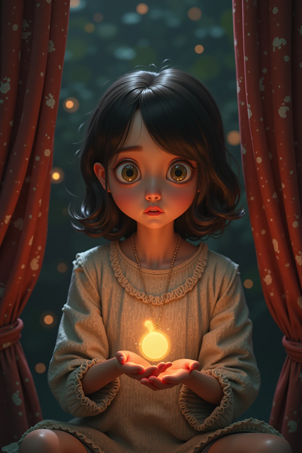 neon Create image of a cute little girl, disney cartoon style, children's story style, playful style, little girl, 6 years old, light brown hair, bob cut with bangs, wavy hair, brown eyes, wearing a simple dress, poor plaid, blowing her hair candles from your birthday cake, pixar style, disney, playful style, 8k 2d --V-neon