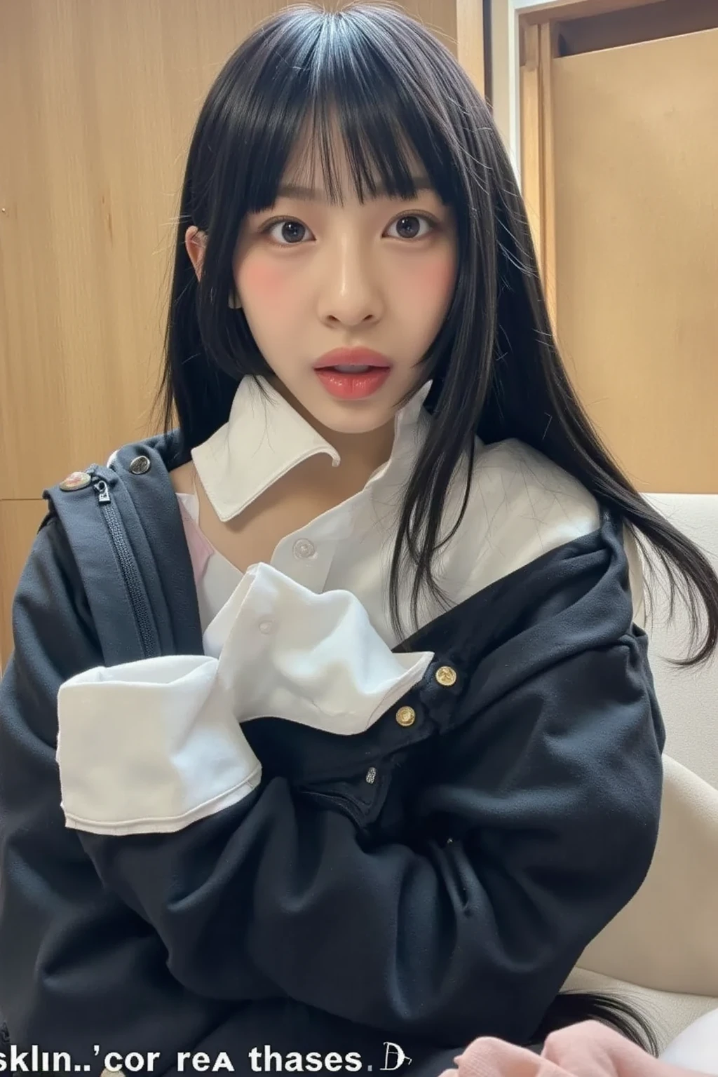 Big Breasts、Wearing a black soccer uniform that shows her underboobs、One 17-year-old high school girl、Nipples erect to the limit、Nipples sticking out、Side-show pose、Hands behind head、Very long nipples、Soft breasts、Plump breasts of adolescence、Black soccer uniform highlighting nipples、So embarrassing